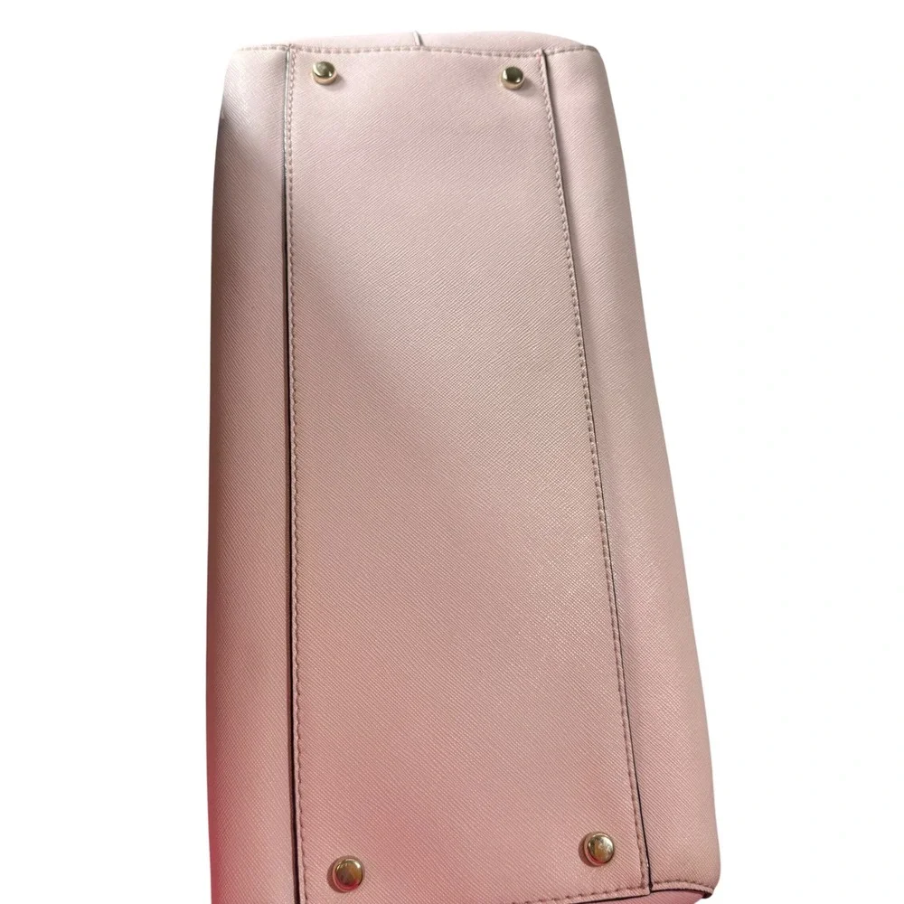 Kate Spade Laurel Way Pink Saffiano Leather Triple Compartment Satchel Crossbody